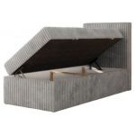 Łóżko kontynentalne TILIANO 90x200 - H4 - jasnoszary, sztruks - strona prawa - topper Visco