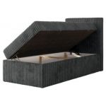 Łóżko kontynentalne TILIANO 90x200 - H4 - ciemnoszary, sztruks - strona prawa - topper Visco