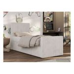 Łóżko kontynentalne TILIO DUO 90x200 - H3 - beżowy, sztruks - strona lewa