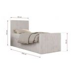 Łóżko kontynentalne TILIO DUO 90x200 - H3 - beżowy, sztruks - strona lewa