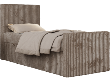 Łóżko kontynentalne TILIO DUO 90x200 - H3 - jasnobrązowy, sztruks - strona lewa