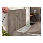 Łóżko kontynentalne TILIO DUO 90x200 - H3 - jasnobrązowy, sztruks - strona lewa