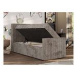 Łóżko kontynentalne TILIO DUO 90x200 - H3 - jasnobrązowy, sztruks - strona lewa