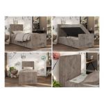 Łóżko kontynentalne TILIO DUO 90x200 - H3 - jasnobrązowy, sztruks - strona lewa