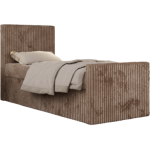 Łóżko kontynentalne TILIO DUO 90x200 - H3 - brązowy, sztruks - strona lewa