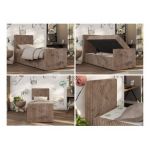 Łóżko kontynentalne TILIO DUO 90x200 - H3 - brązowy, sztruks - strona lewa