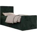 Łóżko kontynentalne TILIO DUO 90x200 - H3 - ciemnozielony, sztruks - strona lewa