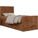 Łóżko kontynentalne TILIO DUO 90x200 - H3 - pomarańczowy, sztruks - strona lewa