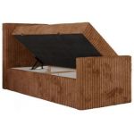 Łóżko kontynentalne TILIO DUO 90x200 - H3 - pomarańczowy, sztruks - strona lewa