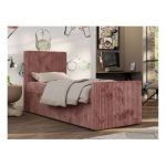 Łóżko kontynentalne TILIO DUO 90x200 - H3 - różowy, sztruks - strona lewa