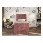 Łóżko kontynentalne TILIO DUO 90x200 - H3 - różowy, sztruks - strona lewa