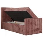 Łóżko kontynentalne TILIO DUO 90x200 - H3 - różowy, sztruks - strona lewa