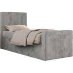 Łóżko kontynentalne TILIO DUO 90x200 - H3 - jasnoszary, sztruks - strona lewa