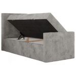 Łóżko kontynentalne TILIO DUO 90x200 - H3 - jasnoszary, sztruks - strona lewa