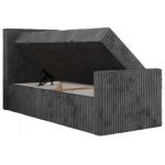 Łóżko kontynentalne TILIO DUO 90x200 - H3 - ciemnoszary, sztruks - strona lewa