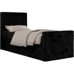 Łóżko kontynentalne TILIO DUO 90x200 - H3 - czarny, sztruks - strona lewa