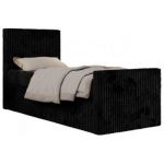 Łóżko kontynentalne TILIO DUO 90x200 - H3 - czarny, sztruks - strona lewa