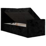 Łóżko kontynentalne TILIO DUO 90x200 - H3 - czarny, sztruks - strona lewa