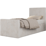 Łóżko kontynentalne TILIO DUO 90x200 - H3 - beżowy, sztruks - strona prawa