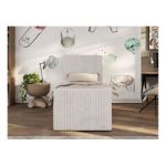 Łóżko kontynentalne TILIO DUO 90x200 - H3 - beżowy, sztruks - strona prawa