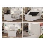 Łóżko kontynentalne TILIO DUO 90x200 - H3 - beżowy, sztruks - strona prawa