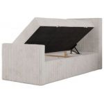 Łóżko kontynentalne TILIO DUO 90x200 - H3 - beżowy, sztruks - strona prawa