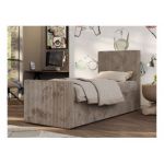 Łóżko kontynentalne TILIO DUO 90x200 - H3 - jasnobrązowy, sztruks - strona prawa