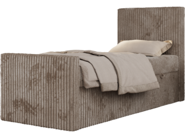 Łóżko kontynentalne TILIO DUO 90x200 - H3 - jasnobrązowy, sztruks - strona prawa