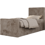 Łóżko kontynentalne TILIO DUO 90x200 - H3 - jasnobrązowy, sztruks - strona prawa