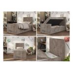 Łóżko kontynentalne TILIO DUO 90x200 - H3 - jasnobrązowy, sztruks - strona prawa