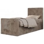 Łóżko kontynentalne TILIO DUO 90x200 - H3 - jasnobrązowy, sztruks - strona prawa