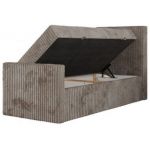 Łóżko kontynentalne TILIO DUO 90x200 - H3 - jasnobrązowy, sztruks - strona prawa