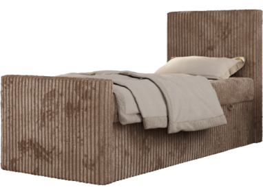 Łóżko kontynentalne TILIO DUO 90x200 - H3 - brązowy, sztruks - strona prawa