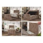 Łóżko kontynentalne TILIO DUO 90x200 - H3 - brązowy, sztruks - strona prawa