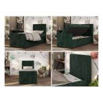 Łóżko kontynentalne TILIO DUO 90x200 - H3 - ciemnozielony, sztruks - strona prawa