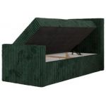 Łóżko kontynentalne TILIO DUO 90x200 - H3 - ciemnozielony, sztruks - strona prawa