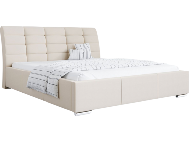 Nowoczesne łóżko tapicerowane z wysokim zagłowiem i opcją wyboru materaca - NANA / Casablanca 2301