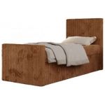 Łóżko kontynentalne TILIO DUO 90x200 - H3 - pomarańczowy, sztruks - strona prawa