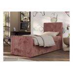 Łóżko kontynentalne TILIO DUO 90x200 - H3 - różowy, sztruks - strona prawa