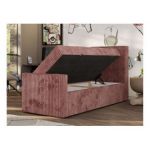 Łóżko kontynentalne TILIO DUO 90x200 - H3 - różowy, sztruks - strona prawa