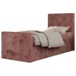 Łóżko kontynentalne TILIO DUO 90x200 - H3 - różowy, sztruks - strona prawa