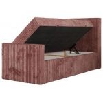 Łóżko kontynentalne TILIO DUO 90x200 - H3 - różowy, sztruks - strona prawa