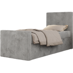 Łóżko kontynentalne TILIO DUO 90x200 - H3 - jasnoszary, sztruks - strona prawa