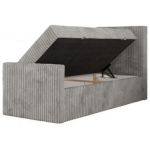 Łóżko kontynentalne TILIO DUO 90x200 - H3 - jasnoszary, sztruks - strona prawa