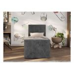 Łóżko kontynentalne TILIO DUO 90x200 - H3 - ciemnoszary, sztruks - strona prawa