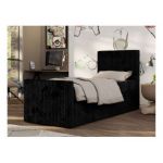 Łóżko kontynentalne TILIO DUO 90x200 - H3 - czarny, sztruks - strona prawa