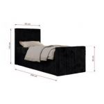 Łóżko kontynentalne TILIO DUO 90x200 - H3 - czarny, sztruks - strona prawa