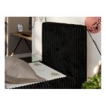 Łóżko kontynentalne TILIO DUO 90x200 - H3 - czarny, sztruks - strona prawa