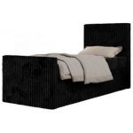 Łóżko kontynentalne TILIO DUO 90x200 - H3 - czarny, sztruks - strona prawa