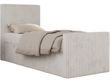 Łóżko kontynentalne TILIO DUO 90x200 - H4 - beżowy, sztruks - strona lewa